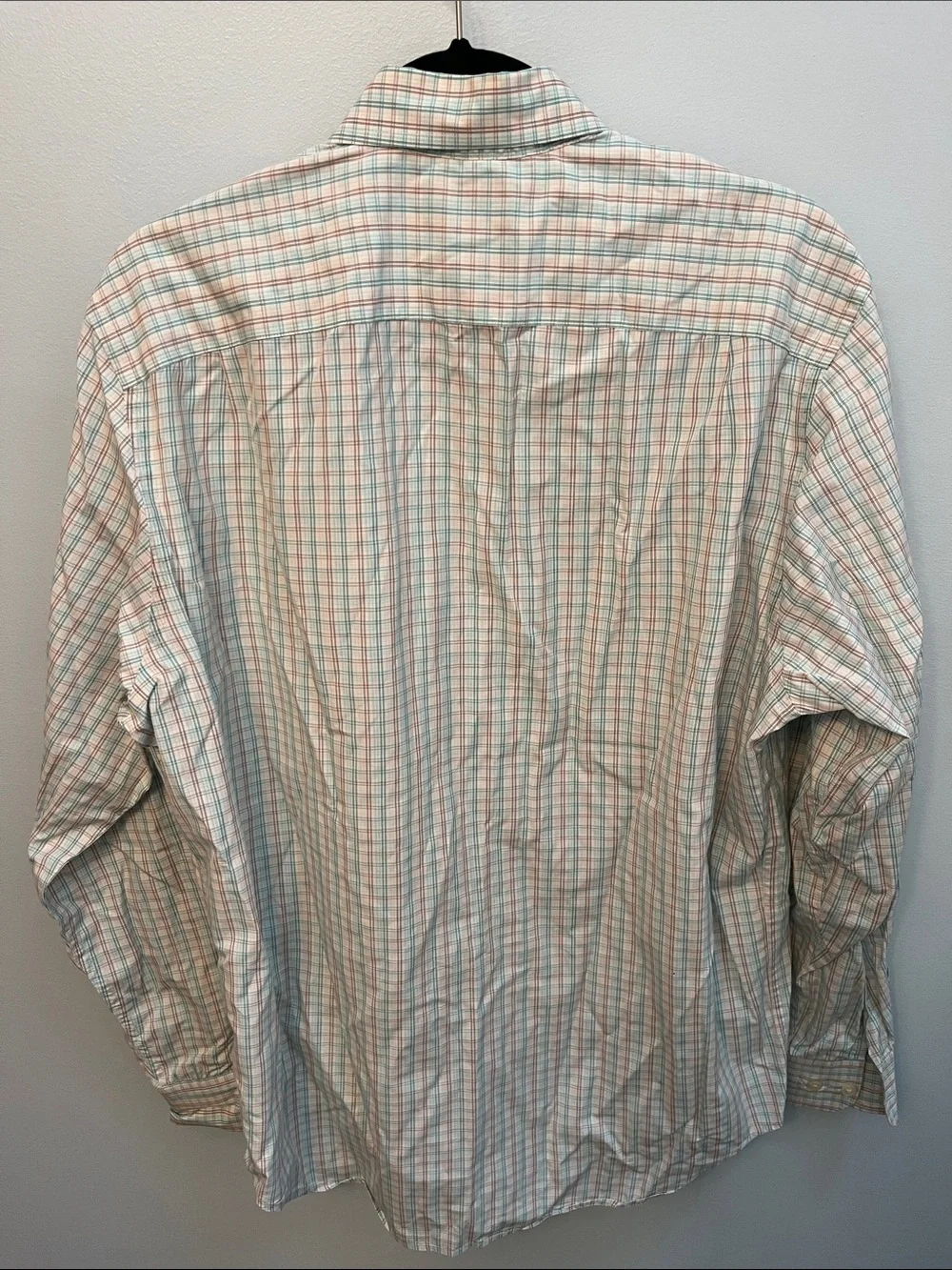 Banana Republic Men’s Plaid Button-Down Shirt - White, Blue & Coral